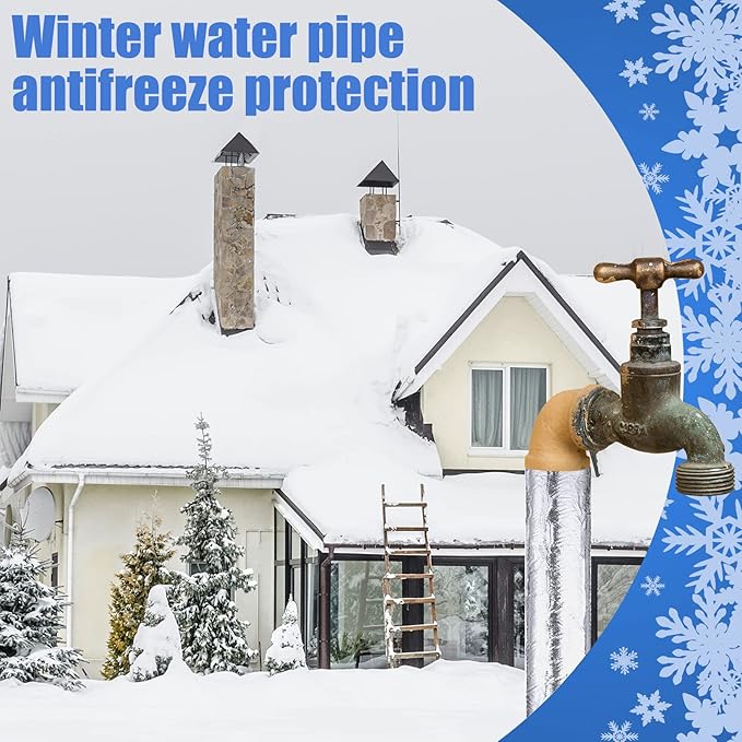 Kingdder 6 Pcs Pipe Insulation Foam Tube Self Adhesive Insulation Wrap for Copper Pipe Pre Slit Clamp Highly Insulated Foam for Outdoor Winter Irrigation, Sprinkler(1.3 Ft x 1.89 Inch)