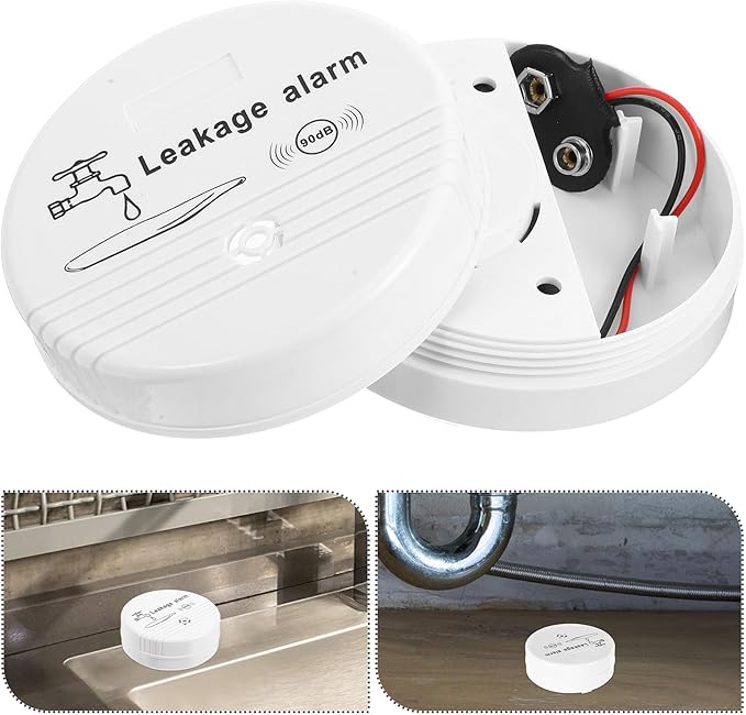 Water Leak Alarm Sensor Waterproof Leak Detection System Flood Detector for Home Basement Kitchen Sink Overflow Monitoring