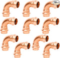 WHK 10 Pack 3/4" Propress x 3/4" Pro press Copper 90 Degree Elbow Crimp Press Fittings Adapter Coupling Propress 0.75“ inch Cooper to Cooper Pipe Connection (Lead-Free)