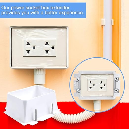 10Pcs BE2 Electrical Outlet Box Extenders with 40 PCS Screws, (2-Gang) Electrical Power Outlet Box Extender，Single Gang Box Extender Electric Box Extender 2 Gang Power Switch Receptacles Accessories