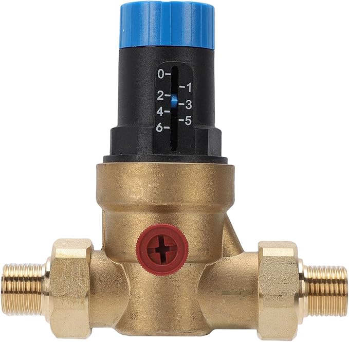 Water Pressure Regulator Valve Pressure Reducing Valve Water Pressure Controller DN15 1/2 Inch Brass with 316L Stainless Steel Filter 40um for Home Use RV Camping