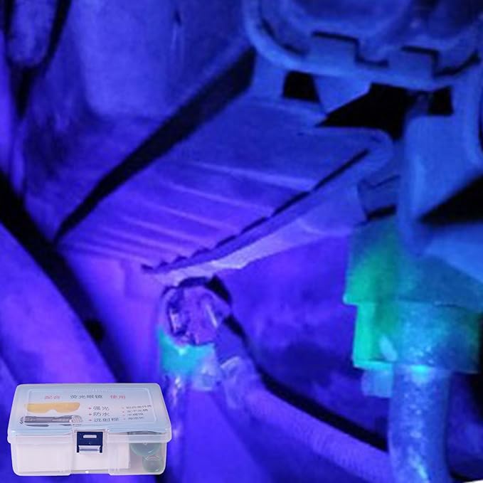 Uv Dye Refrigerant Car Ac Leak Detection Kit With Flashlight And Fluorescent Protective Glasses, Automotive Fluid Leak Detection Kit, Ac Refrigerant Uv Dye Leaks Detector Tool, Car Accessories