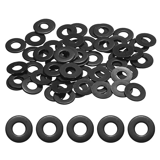 100-Pack 10# Flat Washers, 1/2" OD 304 Stainless Steel Washers for Bolts Screws Nuts for Automotive/Machinery/Furniture, Flat Metal Washers [Black Galvanized]