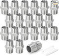 TAISHER 10PCS Cast 304 Stainless Steel Hex Nipple, Pipe Fitting 1/4-Inch Male Pipe x 1/4-Inch Male Pipe