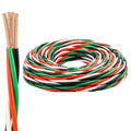 XRDS -RF 12 AWG THHN Wire 25FT, 4 Color (Black White Red Green) Pre-Twisted Stranded Copper Building Wire, 600V Nylon Jacket, for Branch Circuits, Panels & Control Wiring