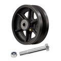6" X 2" Sliding Gate Rollers, Cast Iron V Groove Wheel with Roller Bearing, Heavy Duty Metal Wheel-1000 lbs Capacity, Industrial Sliding Gate Wheels for Metal Gate, Black（10 Pack）