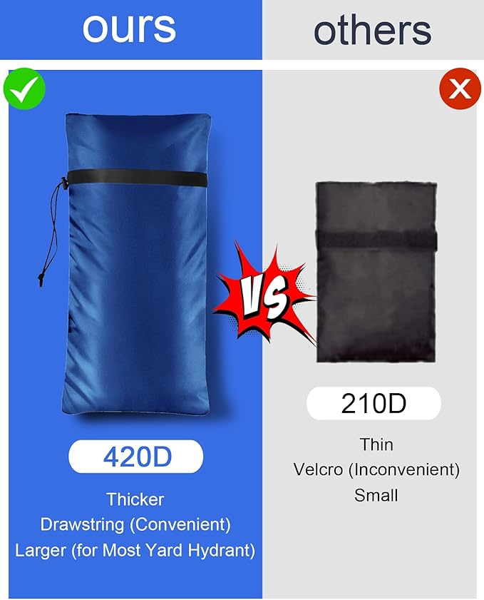Outdoor Faucet Covers for Winter Freeze Protection, POROLIR Large 20" H x 10" W Thicker Insulation Long Faucet Sock for Outdoor Faucets & Yard Hydrant Hose Bib Insulated Spigot Covers Blue (2-Pack)
