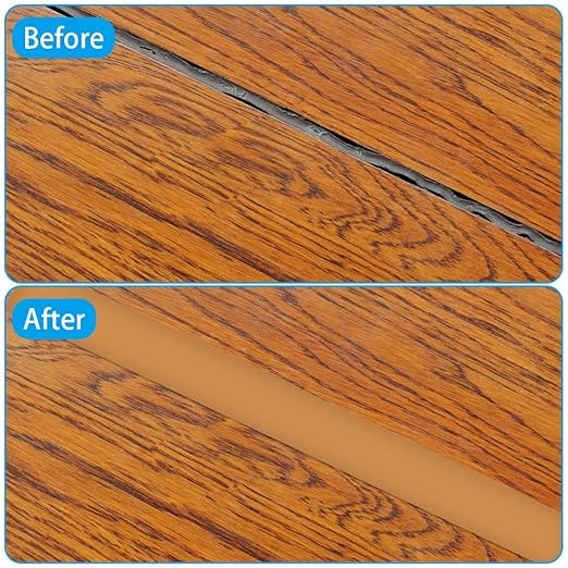 8Ft Floor Transition Strip, 3in Wide Self Adhesive Vinyl Threshold Strip for Joining Floor Gaps Wood Grain Design Tap(Brown)