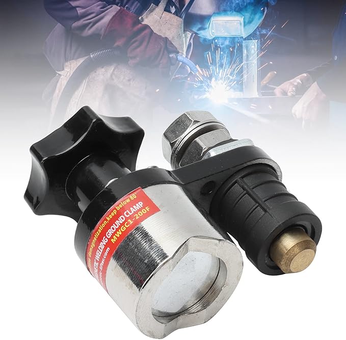 Magnetic Ground Clamp, Floating Design Strong Magnetism Switchable Smooth Conductive Holder Grounding Magnet Connector for Welder for Power Tools(MWGC1-200F)