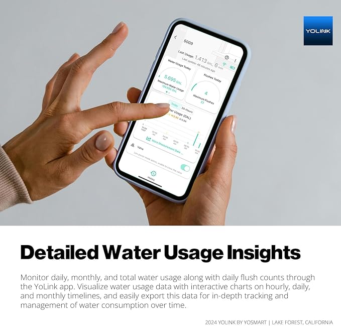 YoLink LeakStop 1-Channel for Toilets/Sinks, Auto Shutoff Valve & Leak Detector, Real-Time Monitoring, LoRa Long-Range, 2 AA Up to 5-Year Battery, App/SMS/Email Alerts – Hub Included