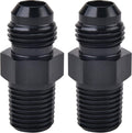 EVIL ENERGY 6AN Male Flare to 1/4" NPT Pipe Fitting Adapter Aluminum Straight Black 2PCS