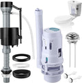 Saillong 1 Pack 3 Inch Universal Toilet Tank Replacement Kit, Include Dual Flush Valve with Push Button, Toilet Fill Valve, Bowl Gasket and Plastic Bolts, Tank Parts Replacement for 2-Piece