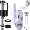 Saillong 2 Pack 3 Inch Universal Toilet Tank Replacement Kit, Include Dual Flush Valve with Push Button, Toilet Fill Valve, Bowl Gasket and Plastic Bolts, Tank Parts Replacement for 2-Piece