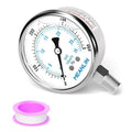 MEANLIN MEASURE 0~400Psi Liquid Filled Pressure Gauge Stainless Steel with 316 Stainless Steel Joint 1/4" NPT 2.5" FACE DIAL for Air Compressor Air Regulator Water Filter Lower Mount