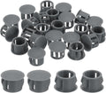 uxcell 28Pcs 12mm(15/32") Nylon Hole Plugs, Flush Type Panel Round Snap in Fastener Knockout Locking Plugs for Furniture Insert End Caps Panels, Gray