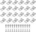 uxcell 24Pcs 5mm(3/16") One Hole Rigid Pipe Strap, 304 Stainless Steel Conduit Clamp Thicken U Bracket Heavy Duty Pipe Clamp with Self-Tapping Screws for Fixing Tube Cable, Silver