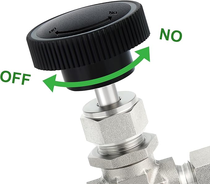 TAISHER 1PCS 316 Stainless Steel Compression Tube Straight Needle Valve 3/8" Tube OD x 3/8" Tube OD For Flow Control Water Gas Oil