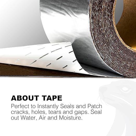 Silver RV Roof Sealant Tape, 8" x 10' Waterproof Repair Seal Tape – Extra Thick, UV-Resistant, Weatherproof Patch for Permanent Leak Sealing on RVs, Trailers, and Mobile Homes