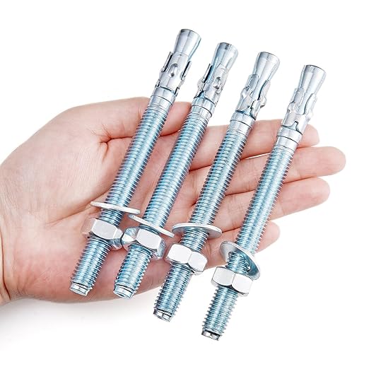 30 Pcs M10x100mm Zinc-Coated Wedge Anchors with Brick Anchors Perfect for Heavy Duty Drywall & Asphalt Anchors Installation