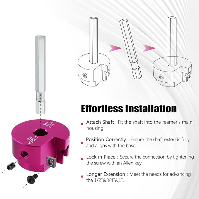 PVC Pipe Reamer Kit 1 PCS 1-1/2"(PPR150) for SCH 40 CPVC & ABS Plastic Fittings – Fits 1/2" Drills with 3/8" Hex Shaft – Ideal for Exhaust, Drain & Water Pipe Cleaning, Durable & Heavyduty