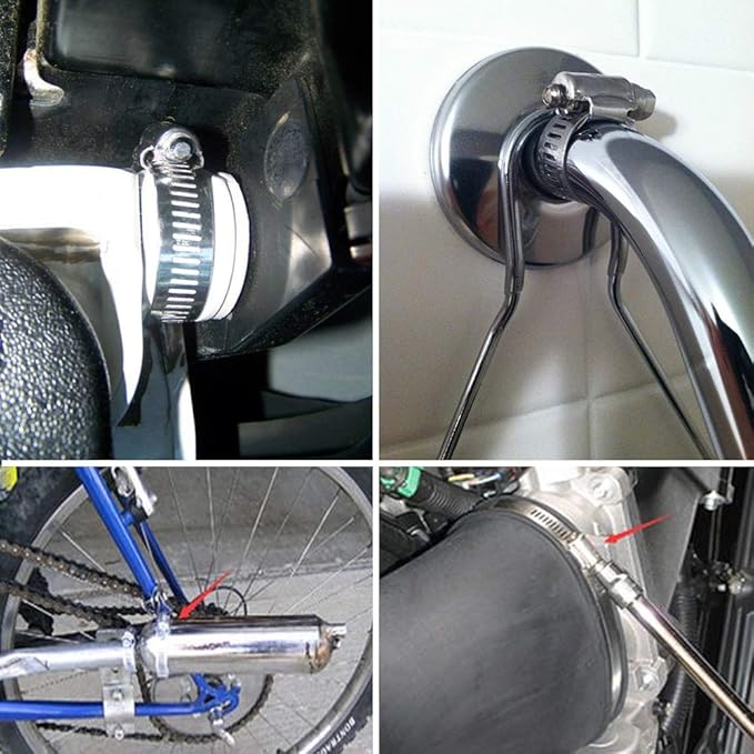 Hose Clamp, 25 Pack Stainless Steel Worm Gear fuel line hose clamps, 6-12mm (1/4-1/2 inch)