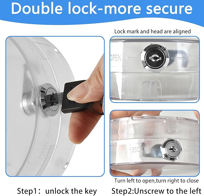 Round Thermostat Lock Case with Key, Upgraded,Thermostat Cover Universal, Thermostat Lock Case Clear, Wall Thermostat Guard, Fits Round Nest Thermostat(3.5x3.5x1.9 in) or Smaller