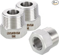 2 Pack 304 Stainless Steel Male to FeMale Adapter, 3/4" Male NPT x 3/8" FeMale NPT Hex Bushing Reducer for Industrial, Automotive, Fluid Transfer, Home Gardening, Water Treatment