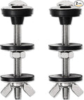 2PCS M6 Universal Toilet Tank to Bowl Bolts Kit, Heavy Duty Stainless Steel Toilet Seat Bolts, Easy to Install