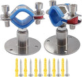 2PCS Wall & Ceiling Mount Pipe Supports - 304 Stainless Steel, Adjustable Height 30-60mm (1.18"-2.36"), Fits OD Pipe 15-19mm (0.59-0.75in)