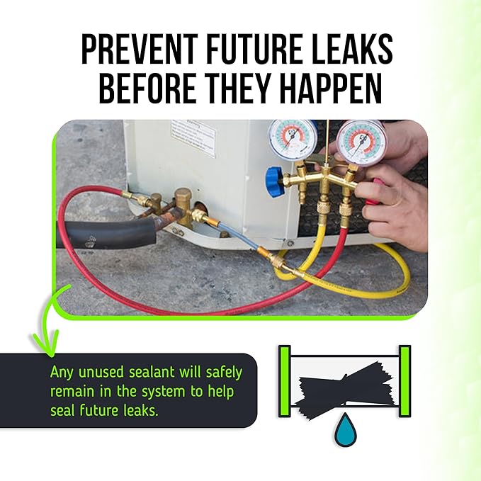 Leak Saver Direct Inject Ultimate 3-in-1 | AC Refrigerant Leak Sealer | with UV Dye & Moisture Remover | for Most HVAC Systems Up to 5 Tons - Professional AC Leak Sealer - AC Stop Leak