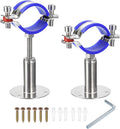uxcell 2Pcs Stainless Steel Pipe Supports Wall Mount Ceiling Mount Pipe Bracket Adjustable Clamp Pipe Strap Fit for Dia 45-48mm Pipe Tube