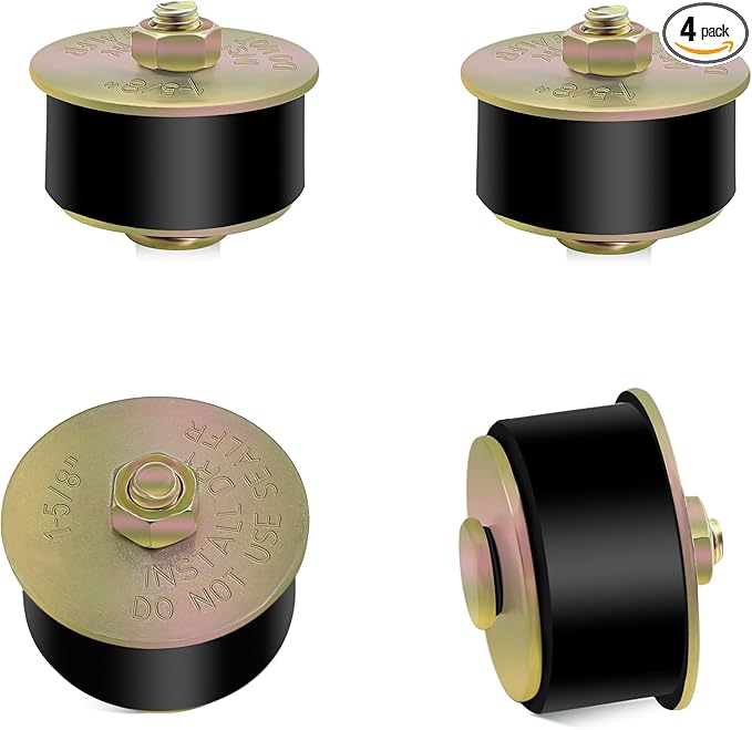 1-5/8" Rubber Expansion Freeze Plugs, 4PCS Automotive Engine Expandable Freeze Rubber Plugs Fit Hole: 1-5/8" to 1-3/4”(41mm - 44mm)