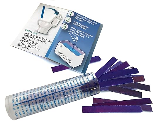 New Resources Group Dye Drop Blue Leak Detection Drip Vial Toilet Tab Strip Test Multi-Use Tracer Silent Leaks (Strip 20 Pack) - DY-DV-20 - 1 Count - Reactive Dye