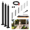 Upgraded 8-20FT Swageless Black Stair Cable Railing Post Kit 36 Inch, 3 Heavy-Duty T304 Stainless Steel Post Fit 28-38 Degree Stairway, Patent Reusable Terminal, Outdoor Finish(No Handrail)