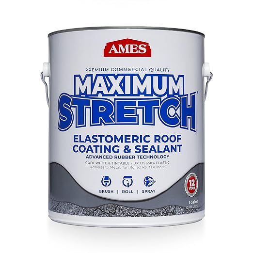 AMES RESEARCH LABORATORIES MSS1 Maximum Stretch Roof Coating, 1 Gallon, White