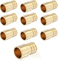 (10-Pack) PEX Fittings, Pex 3/4"x1/2" Female Sweat Copper Adapter, Brass Crimp Fittings, for PEX Tubing Pipe Plumbing, ASTM F1807(PEX1807133)