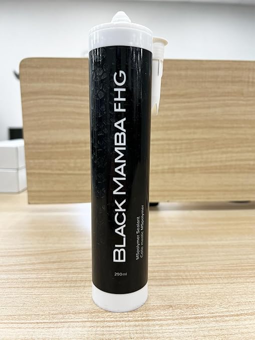 Black Mamba FHG High Tack - Superfast Mono Component Polymer Sealant Cartridge - Black, Single