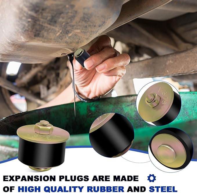 1-3/8" Rubber Expansion Freeze Plugs, 5PCS Automotive Engine Expandable Freeze Rubber Plugs Fit Hole : 1-3/8" to 1-1/2" (34 mm - 38 mm)