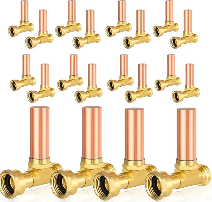 Water Hammer Arrestor,3/4 Inch Swivel FHT x 3/4 Inch MHT Copper Water Arrestor for Washing Machine Connection(20PACK, Straight Copper Arrestor)