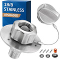 KES All Metal RV Water Inlet Connection with Check Valve, 18/8 Stainless Steel RV City Water Inlet Replacement, Upgraded Leak-Proof Design for Camper, Trailer, Marine & Boat, Brushed Finish, RWI200-BS
