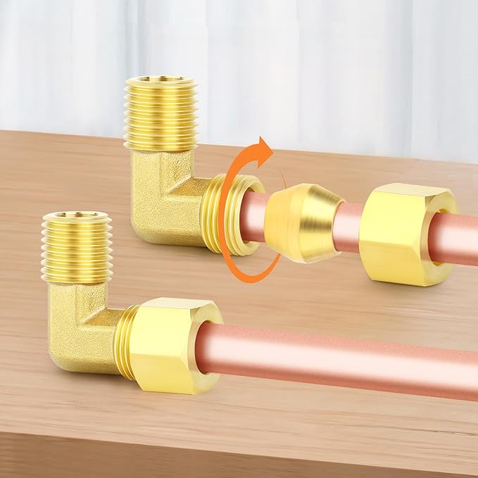 GASHER 200PCS Brass Compression Fitting, Brass Compression Sleeve Ferrules 1/8" Tube OD