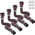 4 Pack Flexible Gutter Downspout Extensions Extendable from 21" to 67", Downspout Extender Comes with Adapters, Thickened Down spout Drain Extension for Rainwater Drainage(Brown)