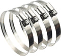 4" (Diameter) Adjustable 304 Stainless Steel Duct Clamps Hose Clamp Pipe Clamp Air Ducting Clamp worm drive hose clamps (4Pcs, 91mm-114mm)