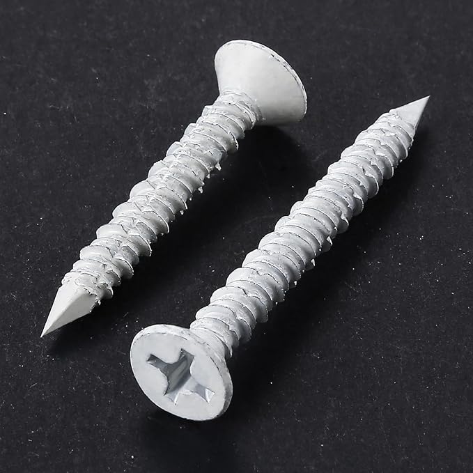 WenSilon(30 PCS) 1/4" x4 White Concrete Screw Anchor White Flat Head for Anchoring to Masonry, Block or Brick Stucco