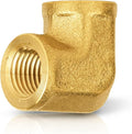 100-PCs HeSun Brass Pipe Fitting, 1/4" x 1/4" NPT Female 90-Degree Barstock Street Elbow