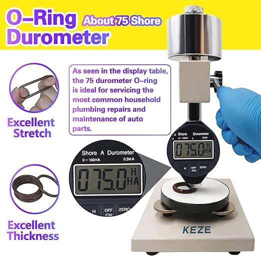 KEZE 386 Pcs Metric Viton O Ring Assortment Kit 75A Durometer 30 Sizes Brown O-Ring Set for Industrial Pressure Washer,Industrial Plumbing,Hydraulic & Cylinders Repairs with 4 Pcs Pick and Hook Set