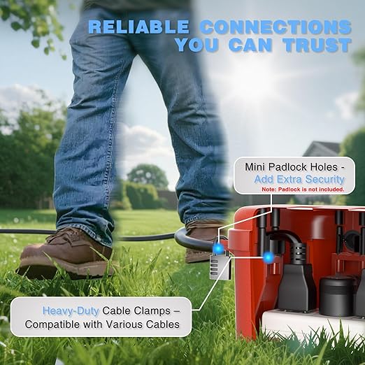 Flemoon [2 Pack] Outdoor Electrical Box Waterproof, Medium Weatherproof Electrical Box (11.5x5.2x4 inch) w/6 Cable Entry Ports, Extension Cord Cover for Power Strip, Timer, Plug, Holiday Light, Red