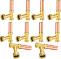 Water Hammer Arrestor,3/4 Inch Swivel FHT x 3/4 Inch MHT Copper Water Arrestor for Washing Machine Connection(10PACK,Angle Copper Arrestor)
