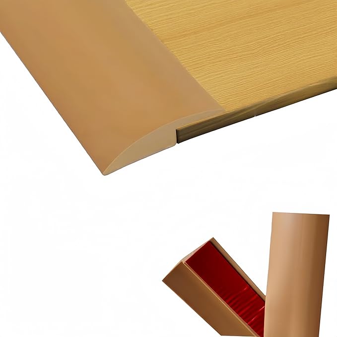 Floor Rubber Transition Strip Self Adhesive Carpet to Tile Transition Strip Edging Trim Strip for Threshold Transitions with a Height Less Than 5 mm/0.2in (Tawny Brown, 6.56FT)