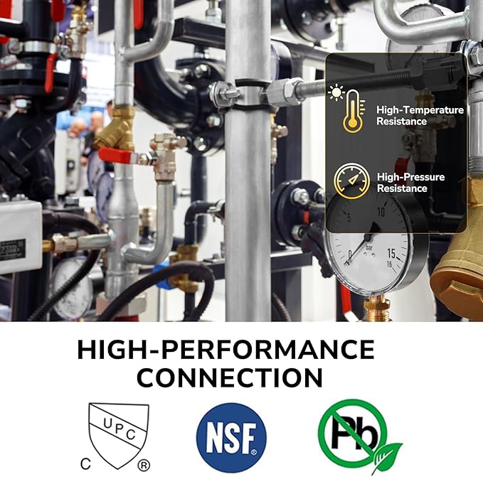10 Pack Pex Fittings, 3/4" Pex 90 Degree Elbow, Heavy-Duty Brass Crimp Fittings for PEX Pipes with Leak-Resistant Construction, NSF & UPC Certified